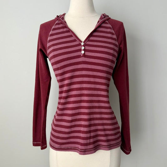 Merona striped hooded top (M)