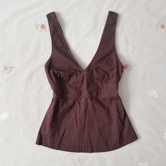 GAP brown babydoll tank top (XS)