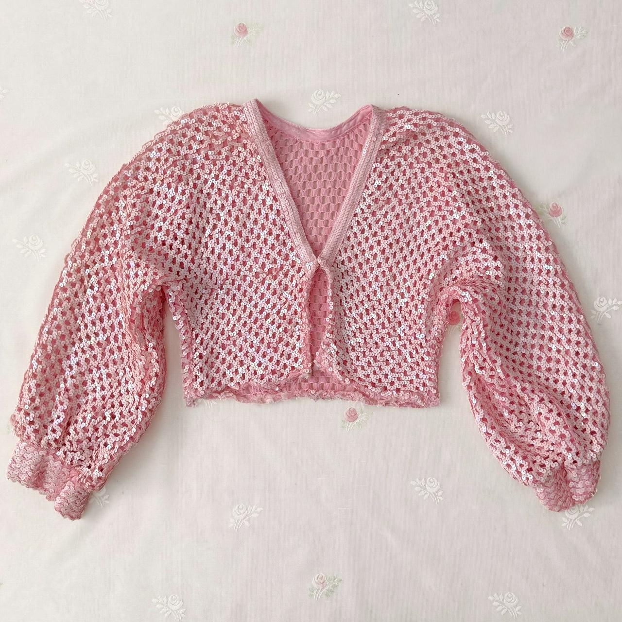 Crocheted sequin cardigan sweater (fits XS-S)