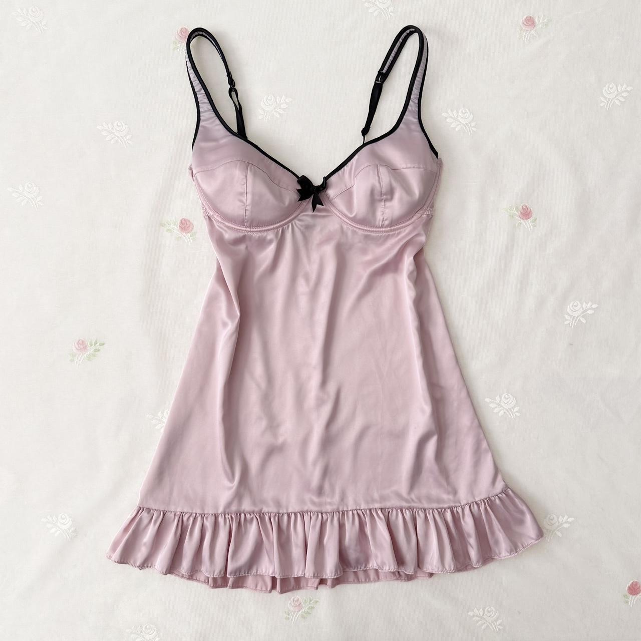 Victoria’s Secret pink satin slip dress (36C)
