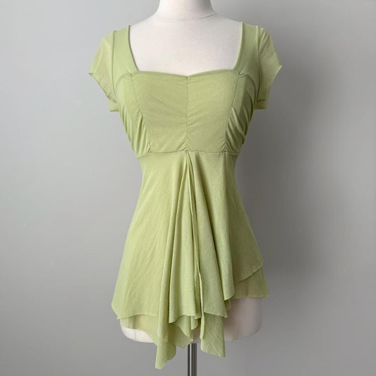 Sweet Pea micromesh milkmaid blouse (M)