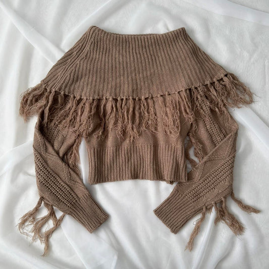 De Rotchild grunge tassel sweater (L)