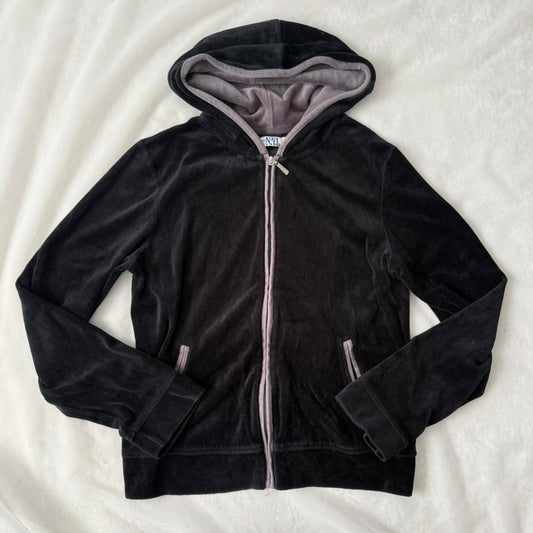 NYL velvet zip up hoodie sweatshirt (M)