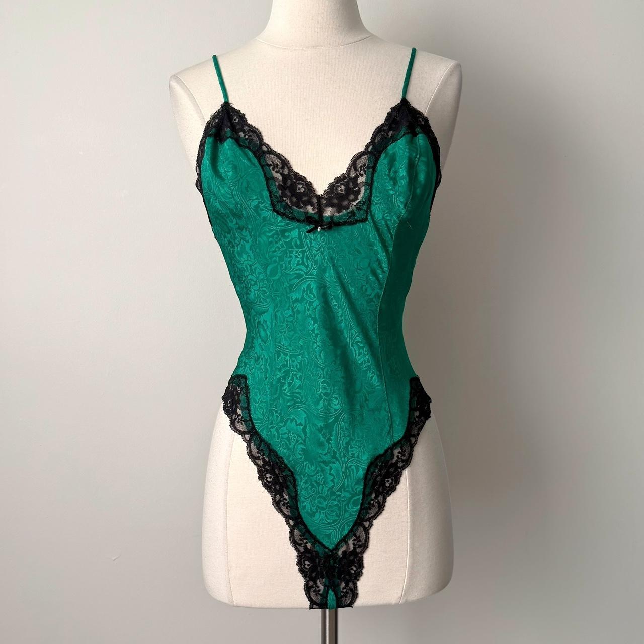 Delicates vintage satin bodysuit (M)