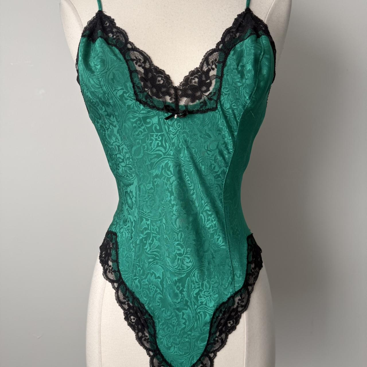 Delicates vintage satin bodysuit (M)