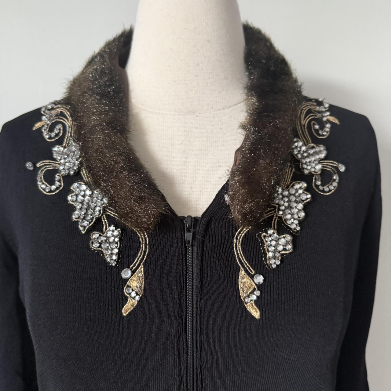 Joseph A fur trimmed sweater (L)