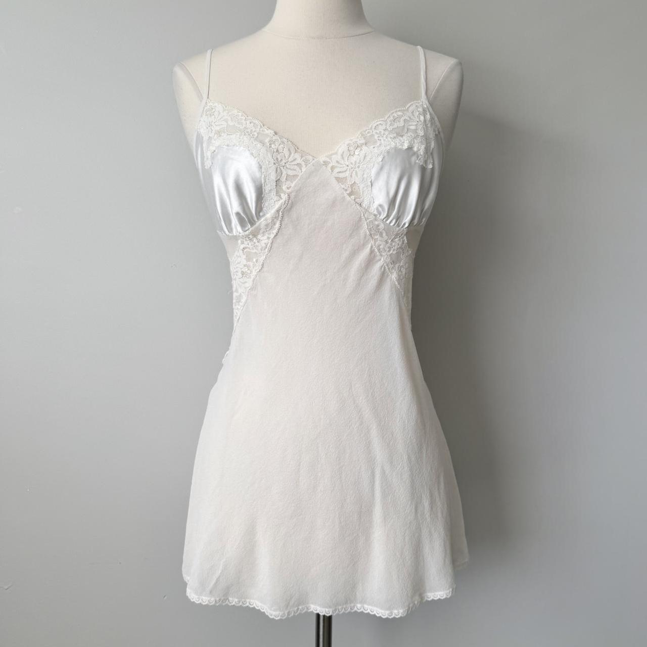 Victoria’s Secret white silk slip dress (M)