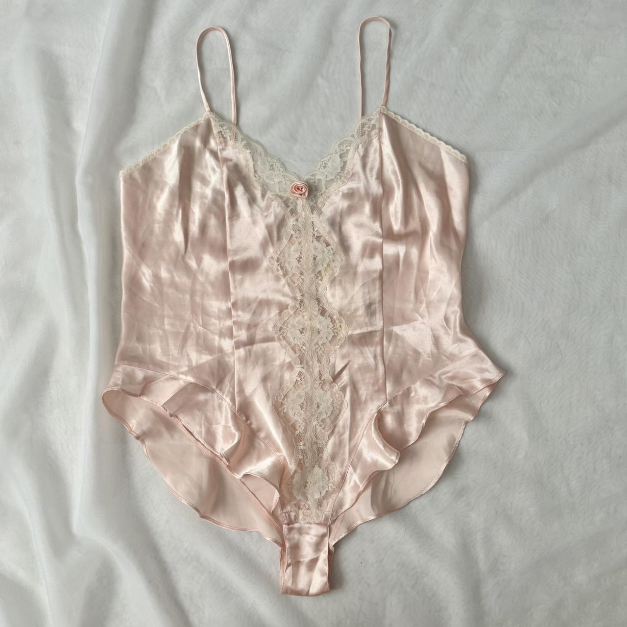 Delicates coquette vintage satin teddy (L)