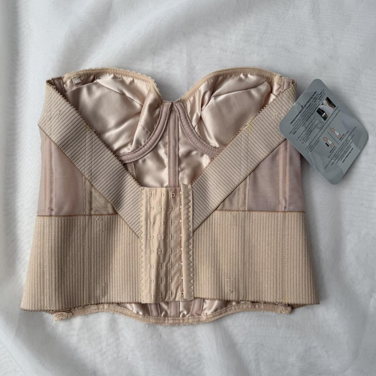 Flattering Me tan satin bustier corset (36B)