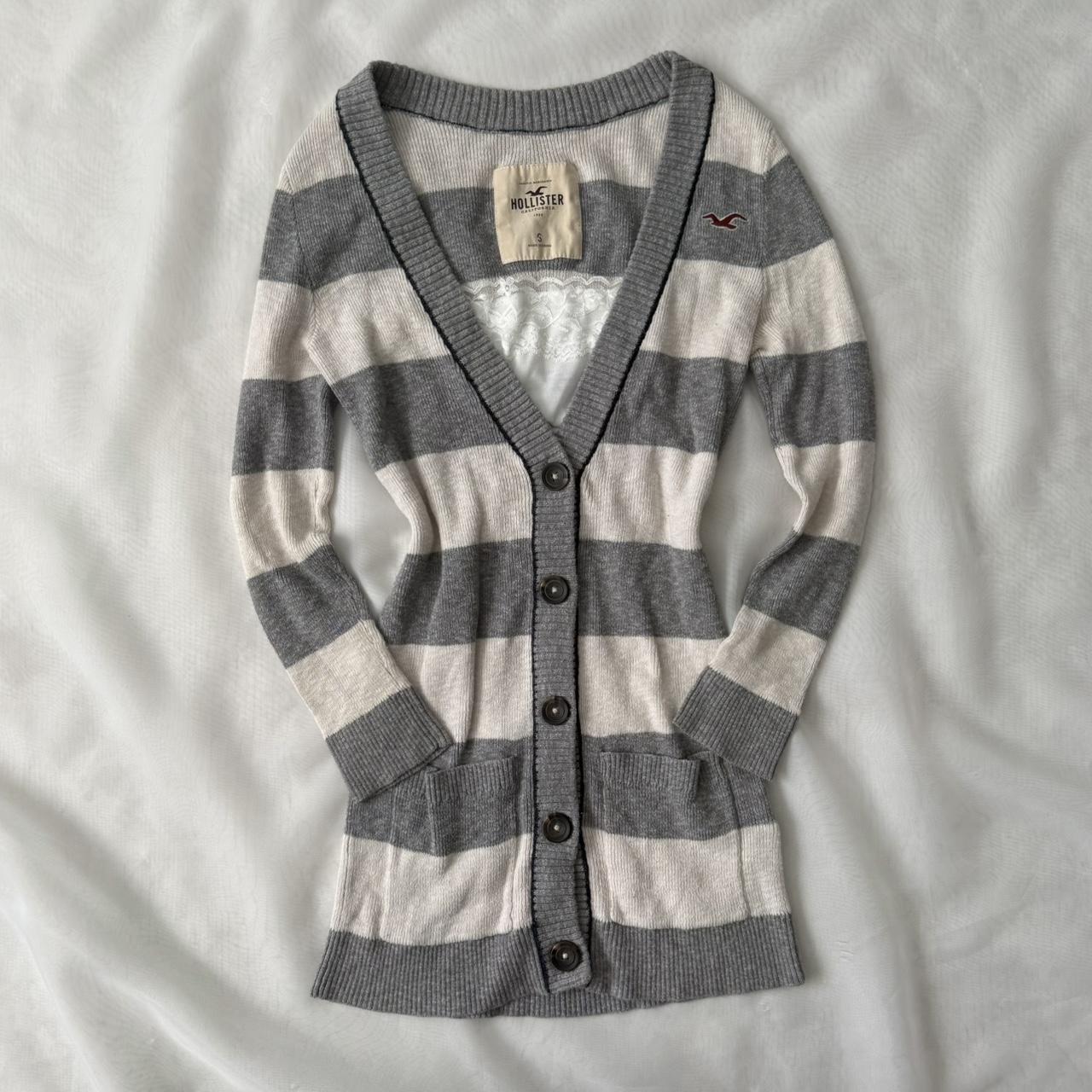 Hollister button up striped sweater (S)