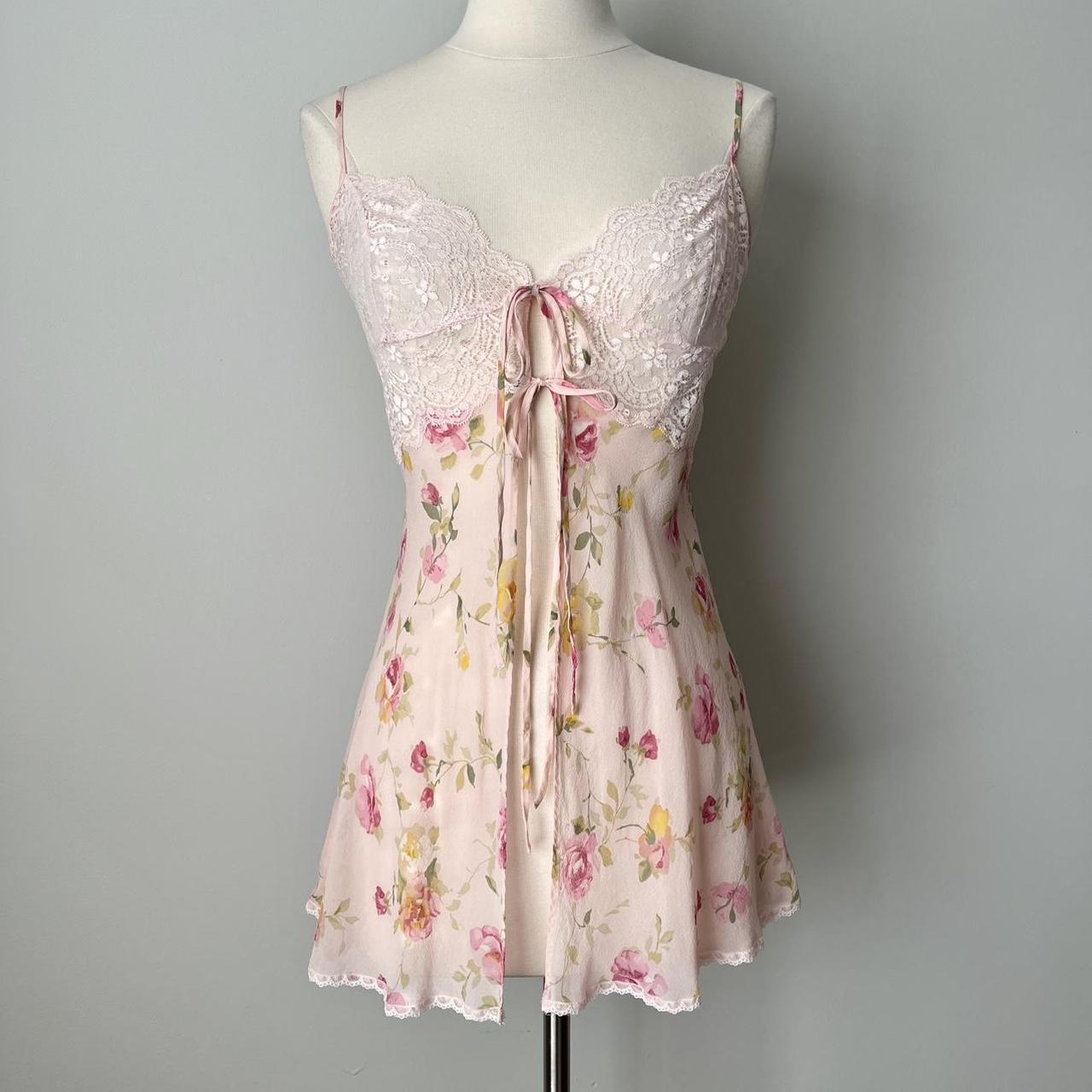 Victoria’s Secret floral silk slip dress (S)