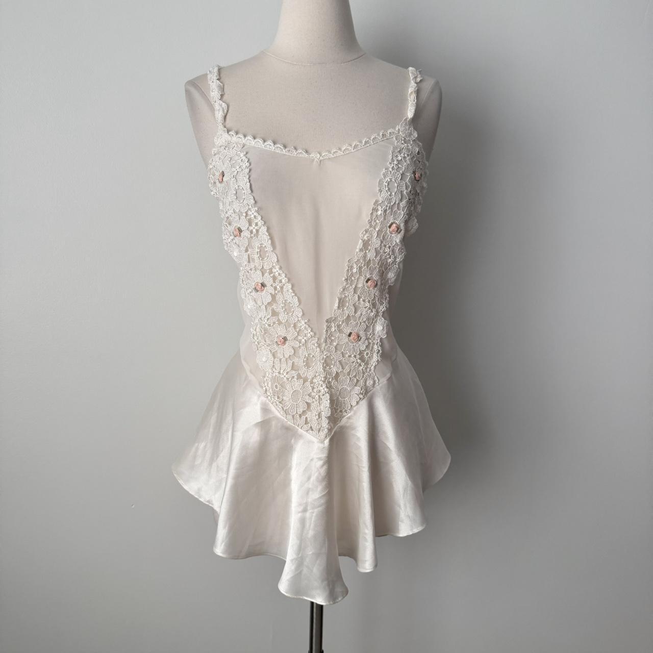 Flora Nikrooz satin chiffon slip dress (M)