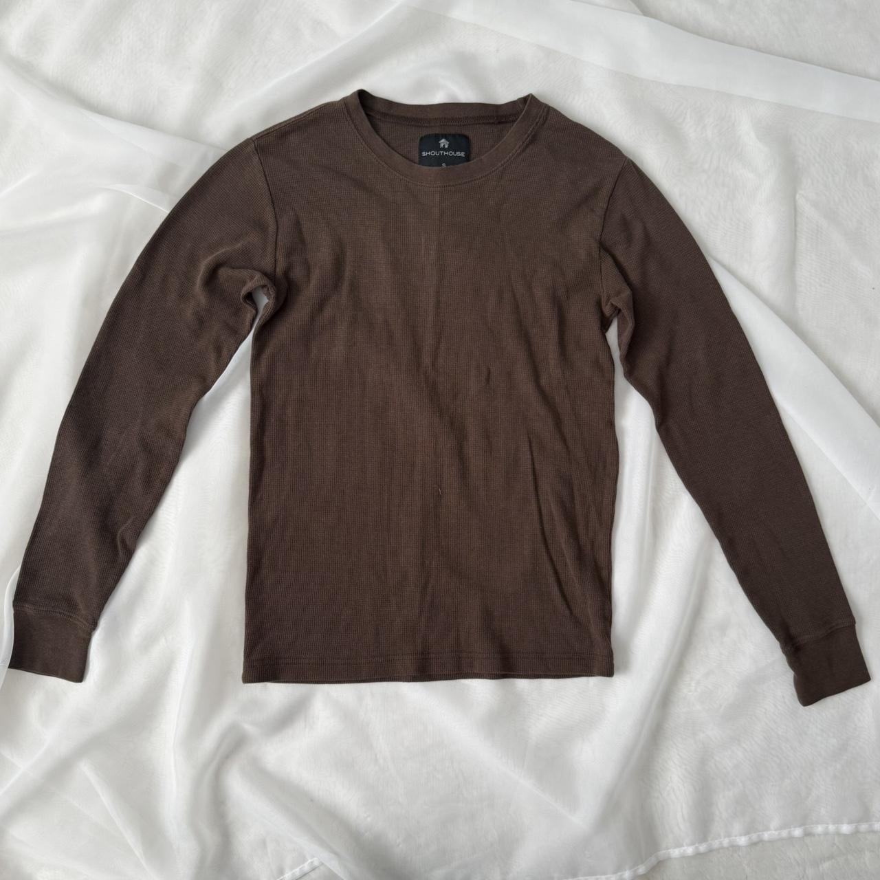 Shouthouse brown waffle knit long sleeve (S)