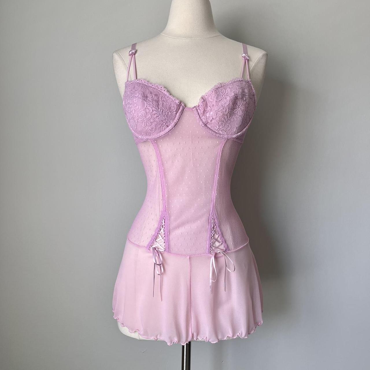 Pink lingerie slip dress (S)