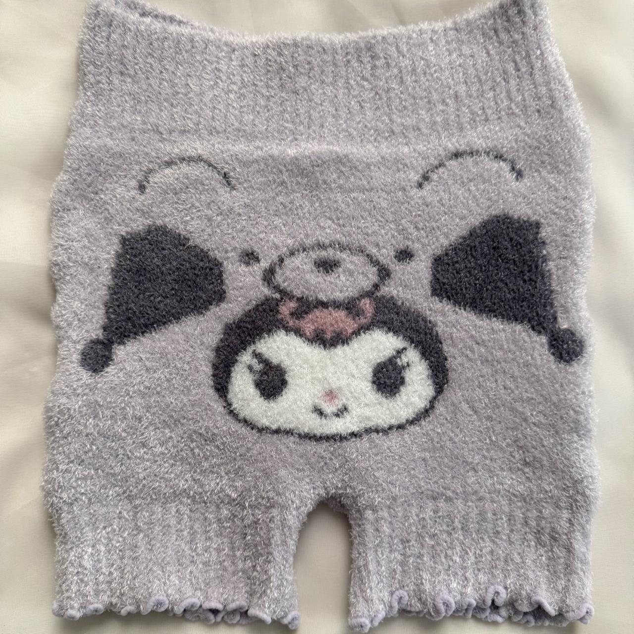 Kuromi fuzzy knit shorts (fits XS/S)