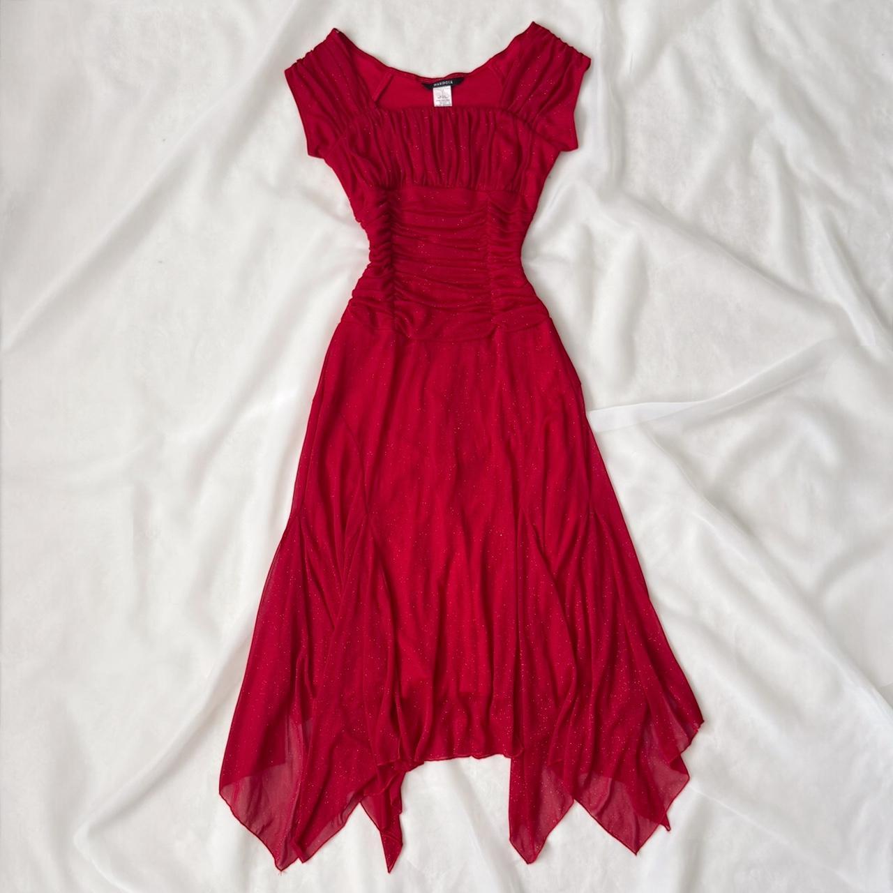 Mariposa sparkly ruched midi dress (S)