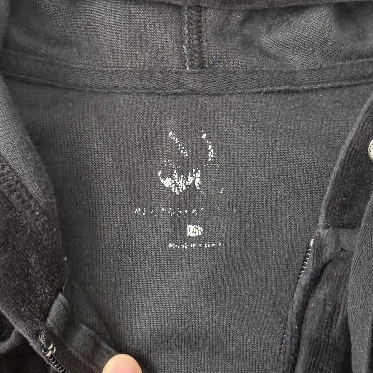 Black velvet zip up hoodie (fits L-XL)