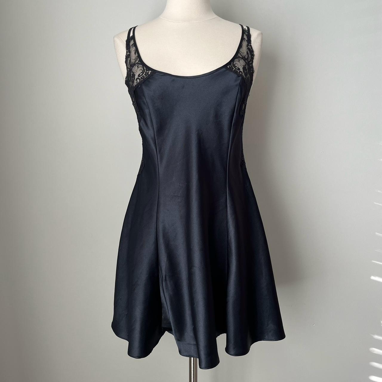 Victoria’s Secret black satin slip dress (S)
