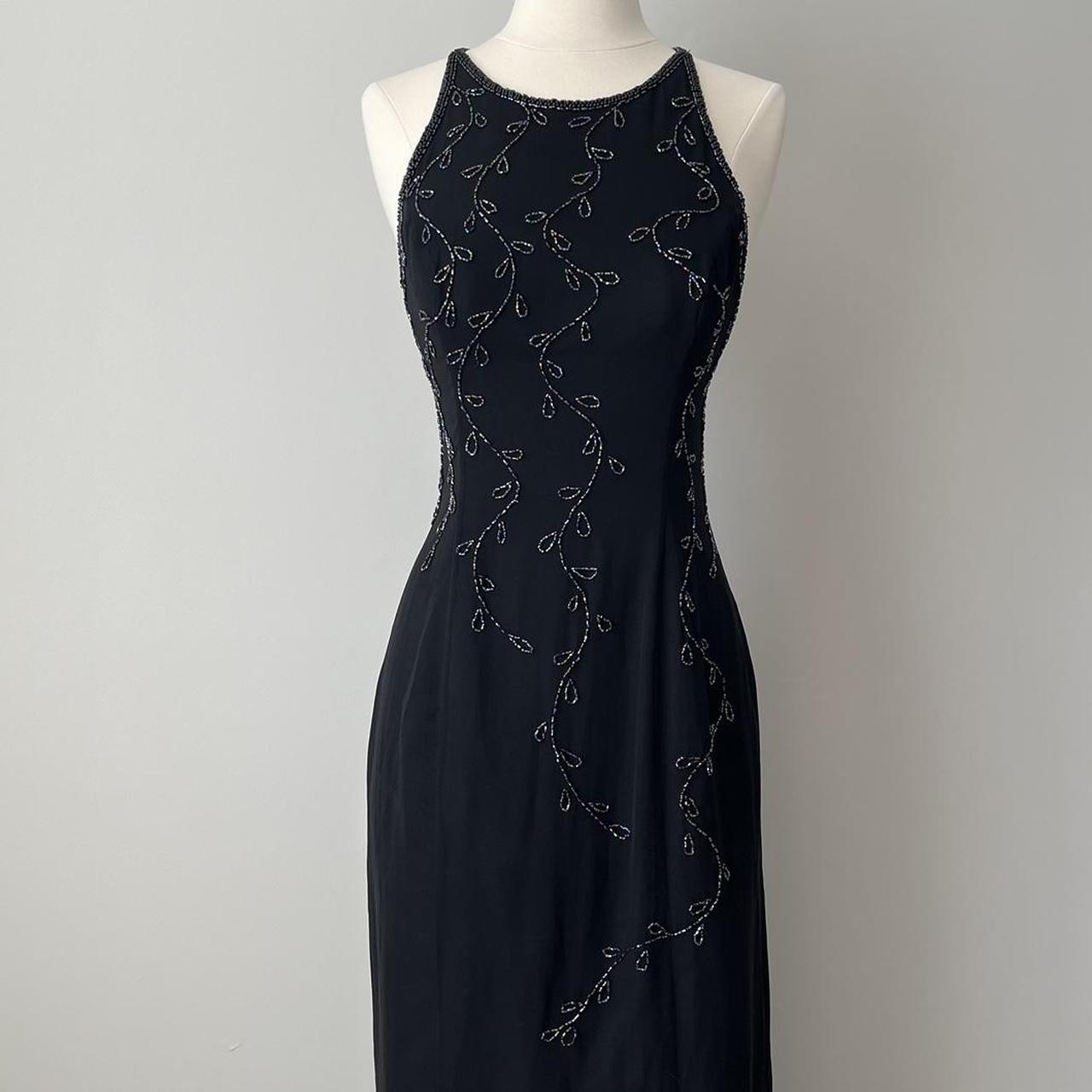 Dollar vintage silk beaded maxi gown (S)