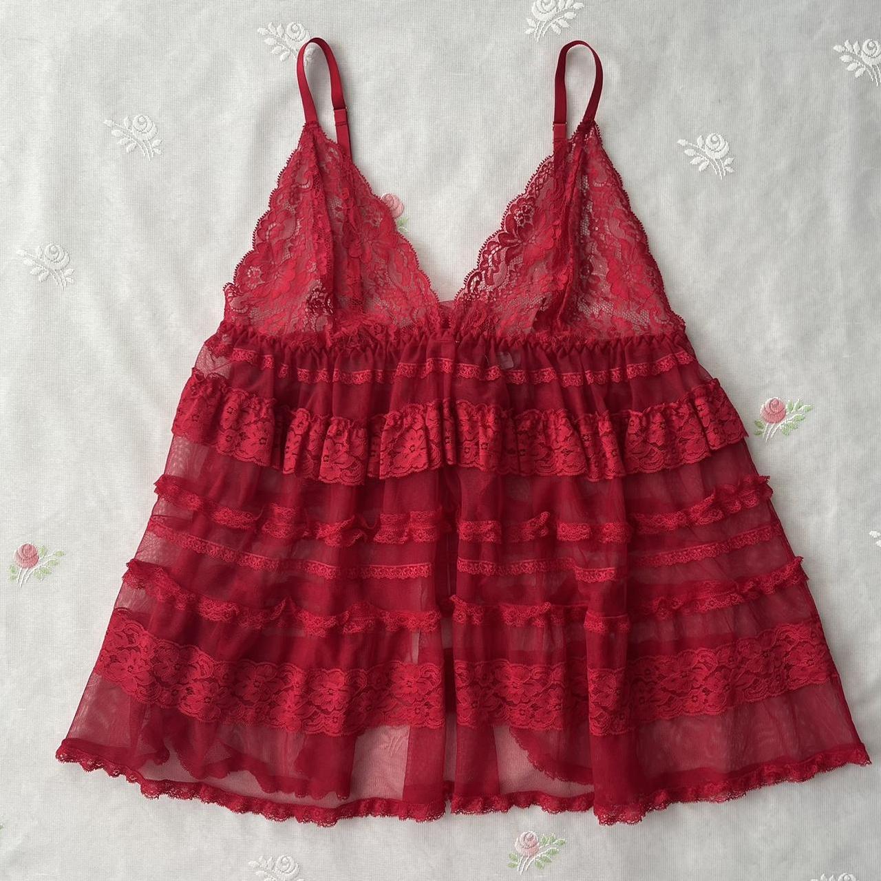 Victoria’s Secret lace tiered slip dress (L)