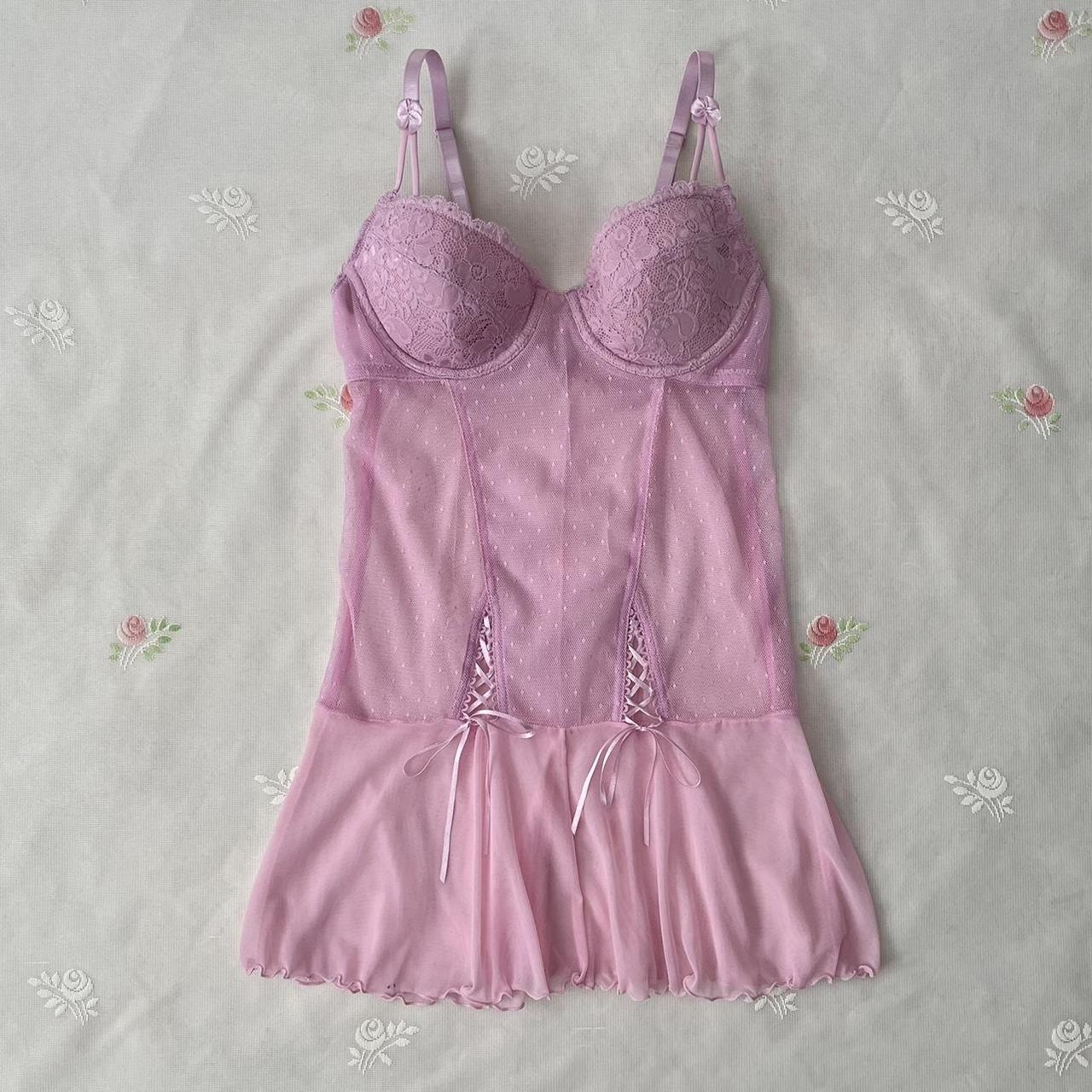 Pink lingerie slip dress (S)