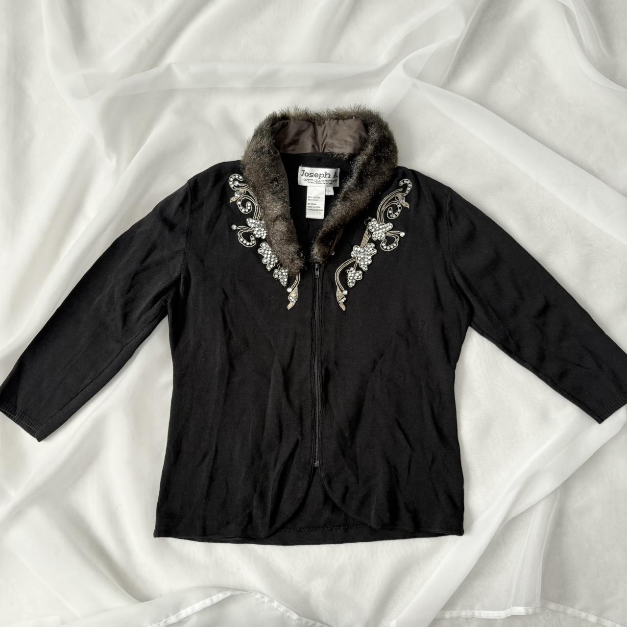 Joseph A fur trimmed sweater (L)