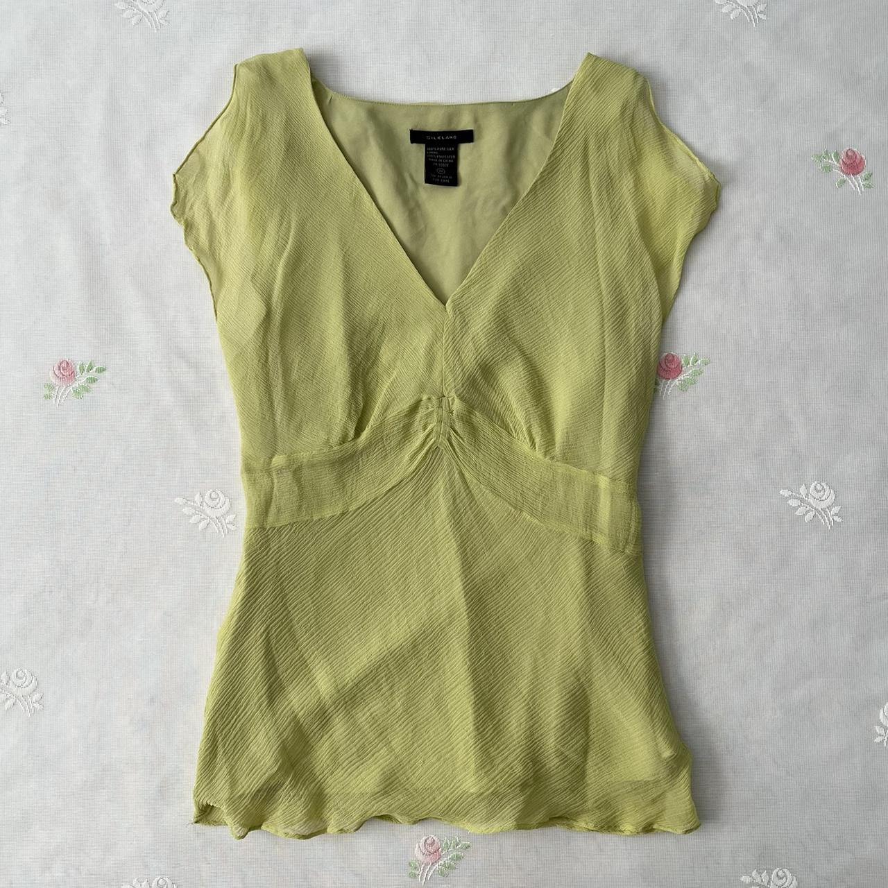 Silkland silk green blouse (M)