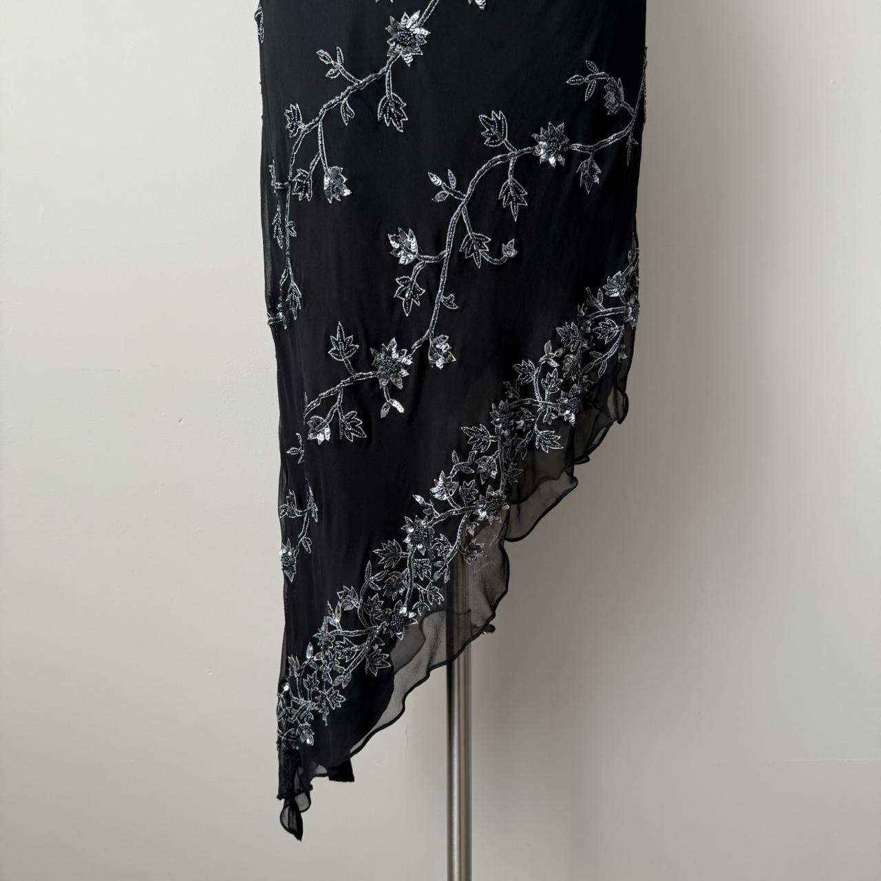 Scala silk beaded asymmetric dress (L)