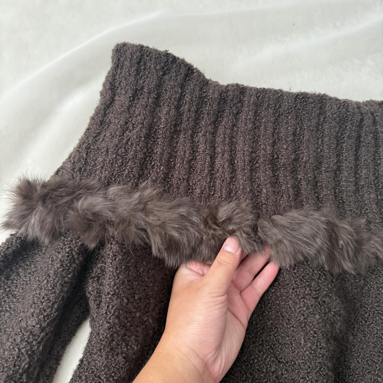 Escapade rabbit fur wide neck sweater (S)