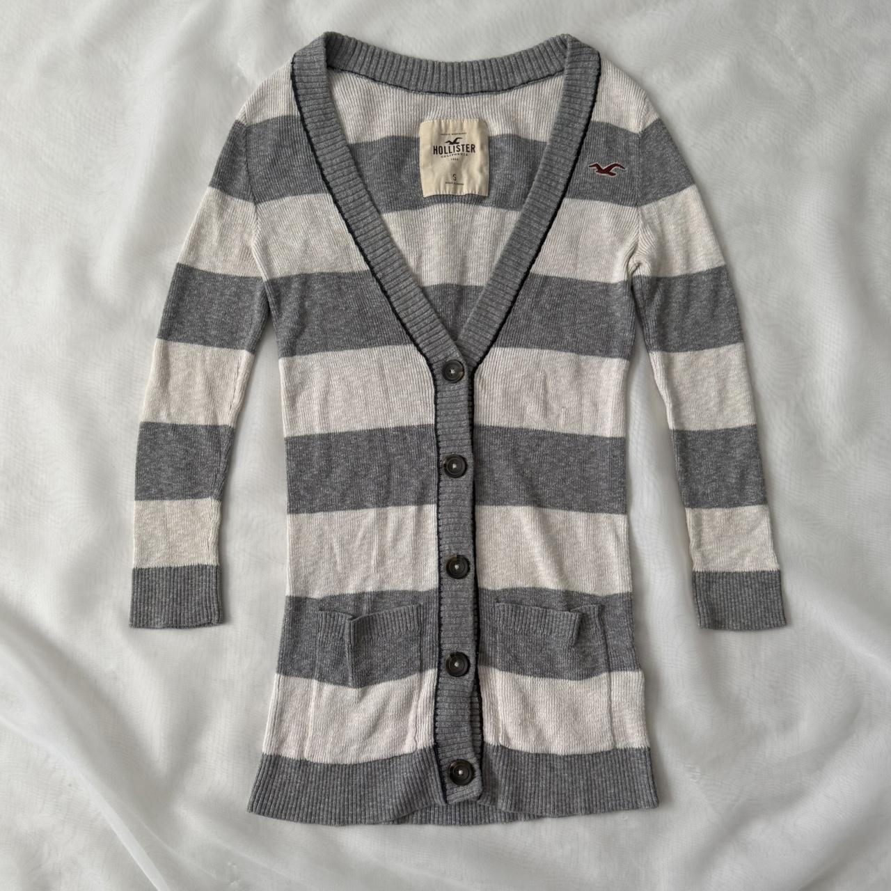 Hollister button up striped sweater (S)