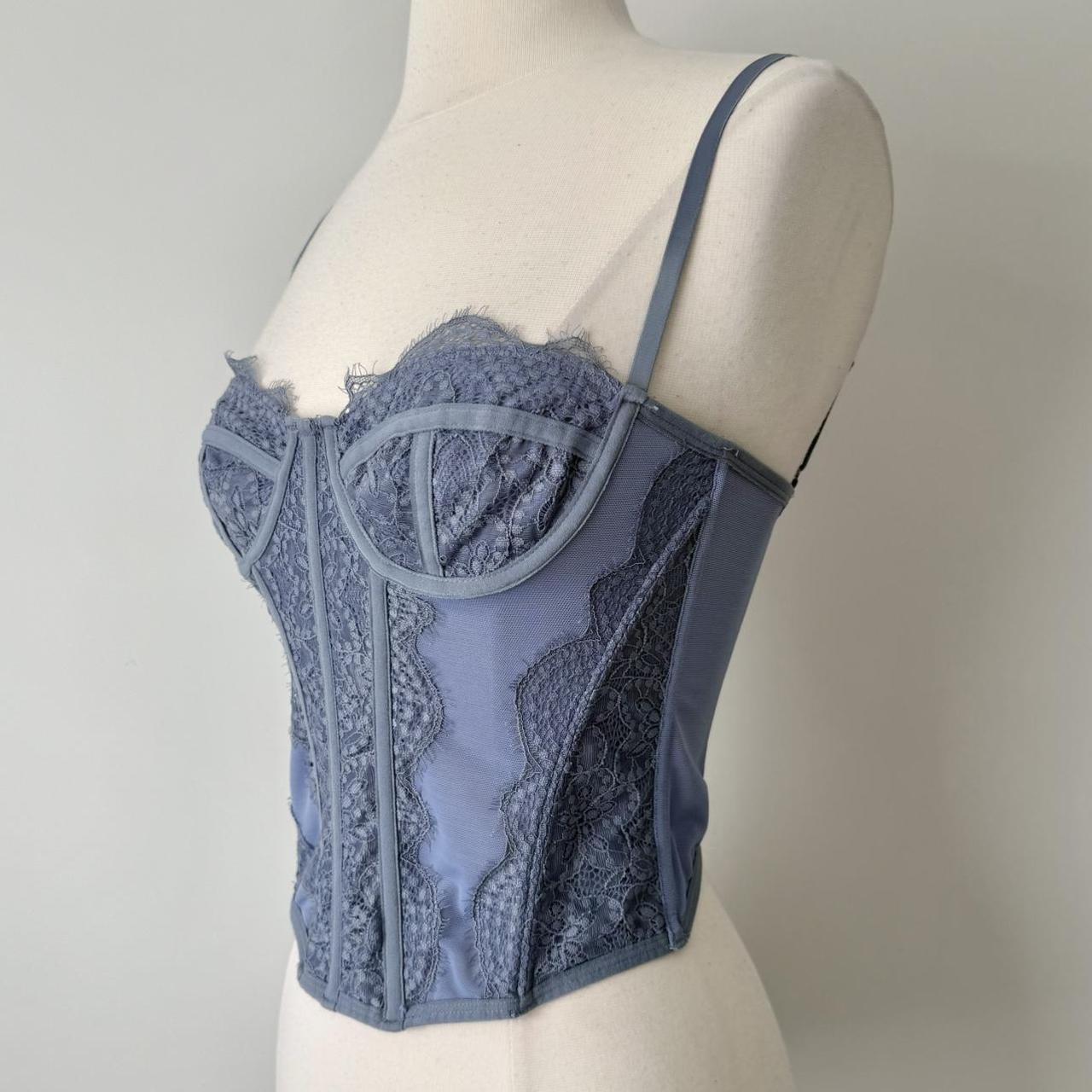 Out From Under blue bustier corset top (M)
