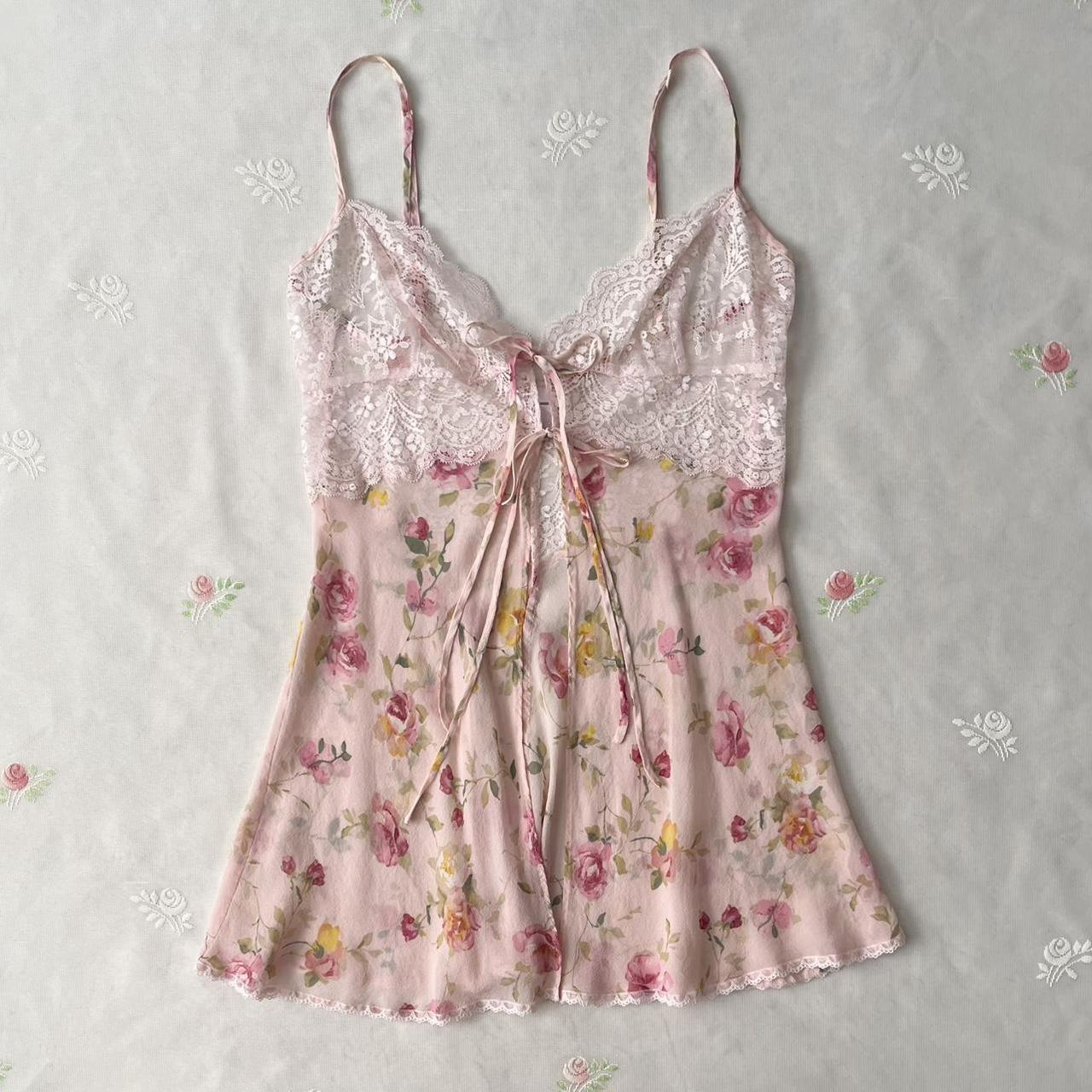 Victoria’s Secret floral silk slip dress (S)