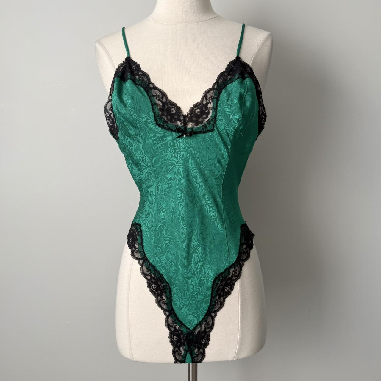 Delicates vintage satin bodysuit (M)