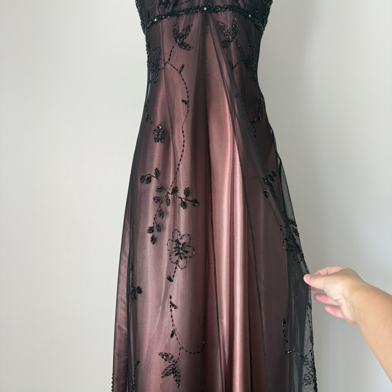 Betsy & Adam halter beaded prom dress (6)