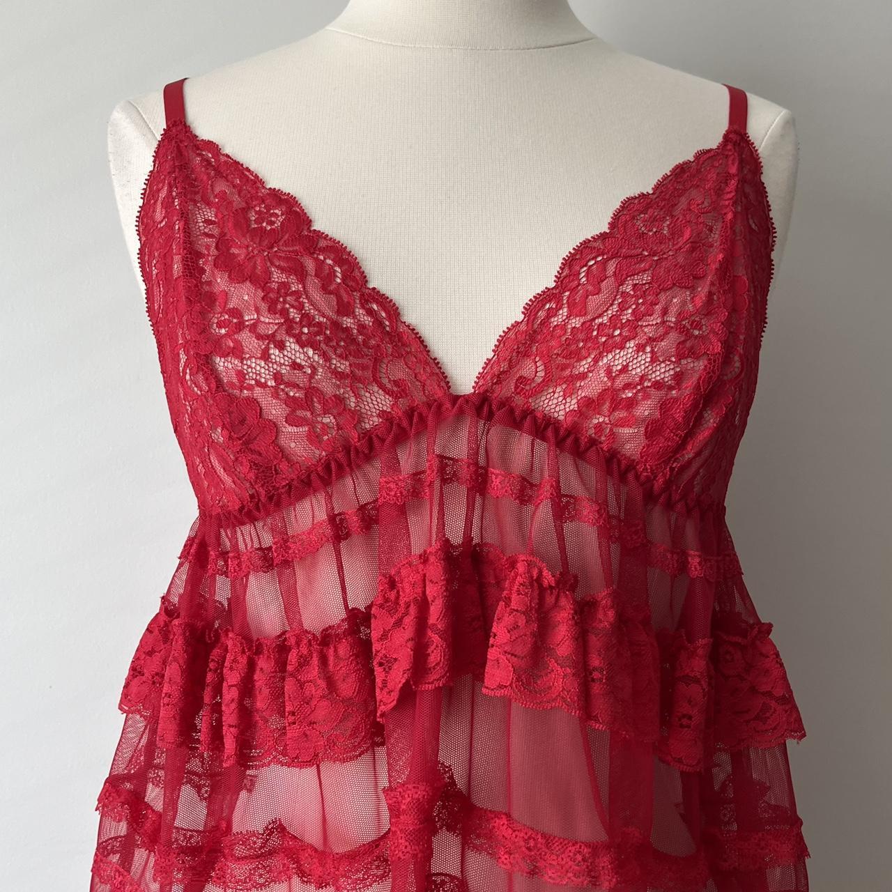 Victoria’s Secret lace tiered slip dress (L)