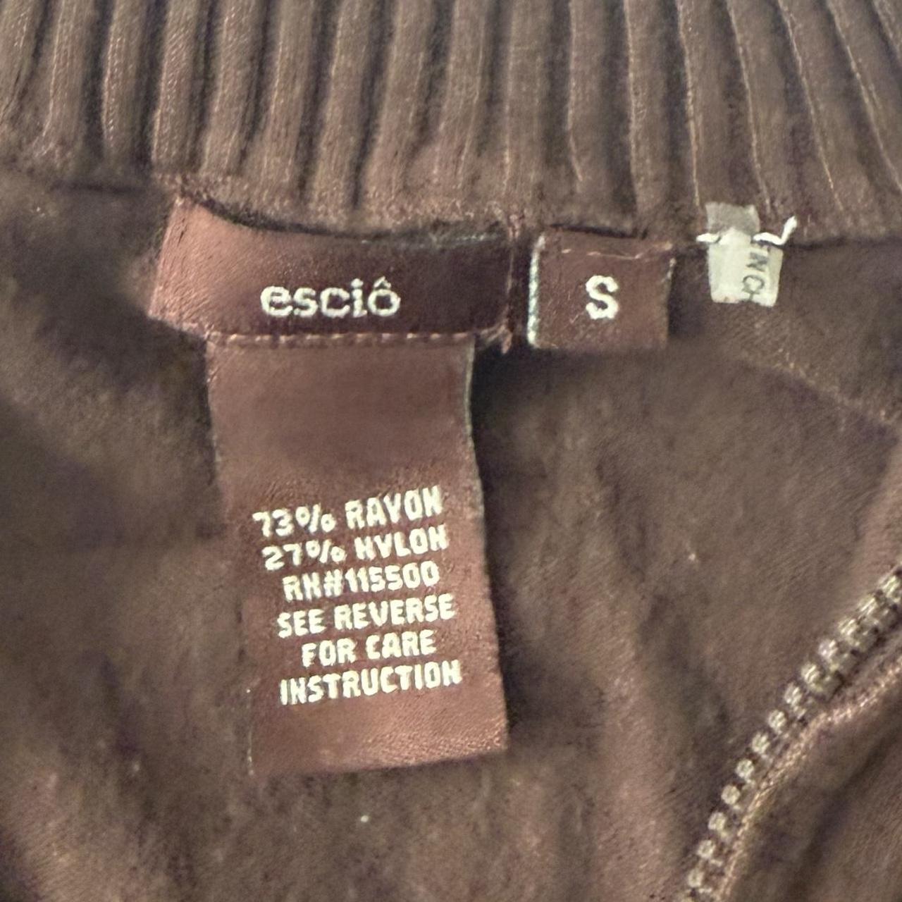 Escio brown zip up ribbed sweater (S)