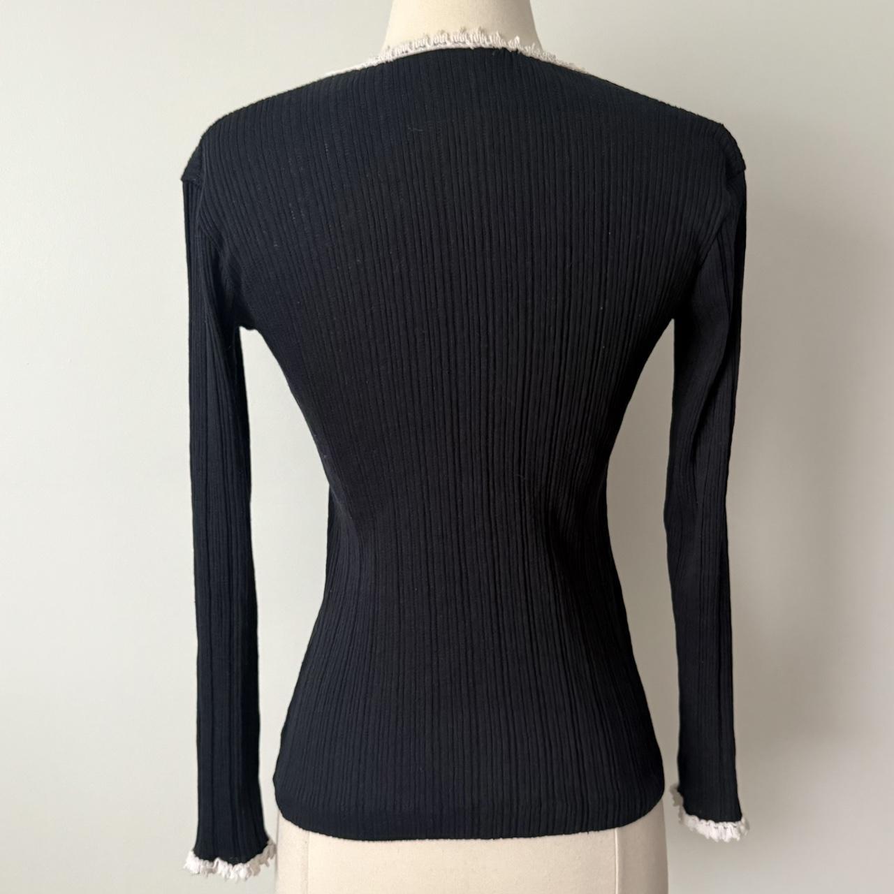 Dark coquette ribbed top (S)