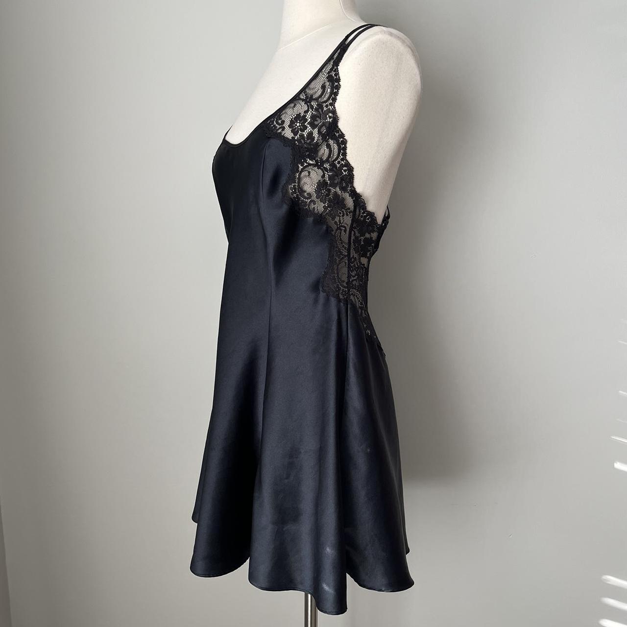 Victoria’s Secret black satin slip dress (S)