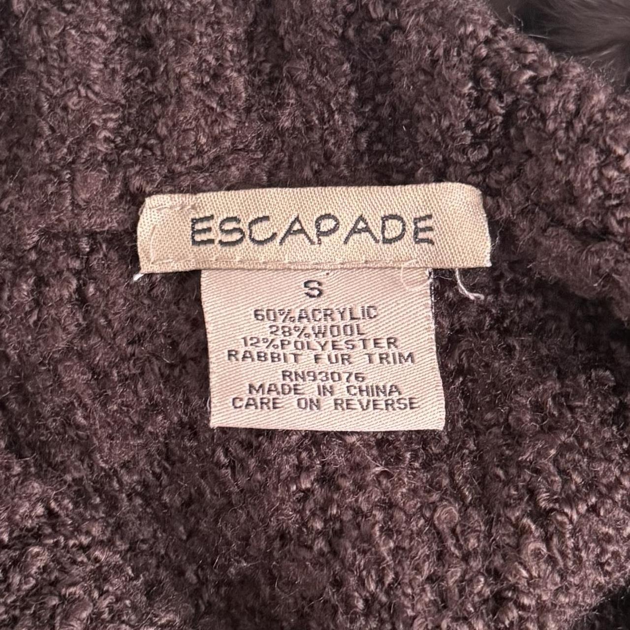 Escapade rabbit fur wide neck sweater (S)