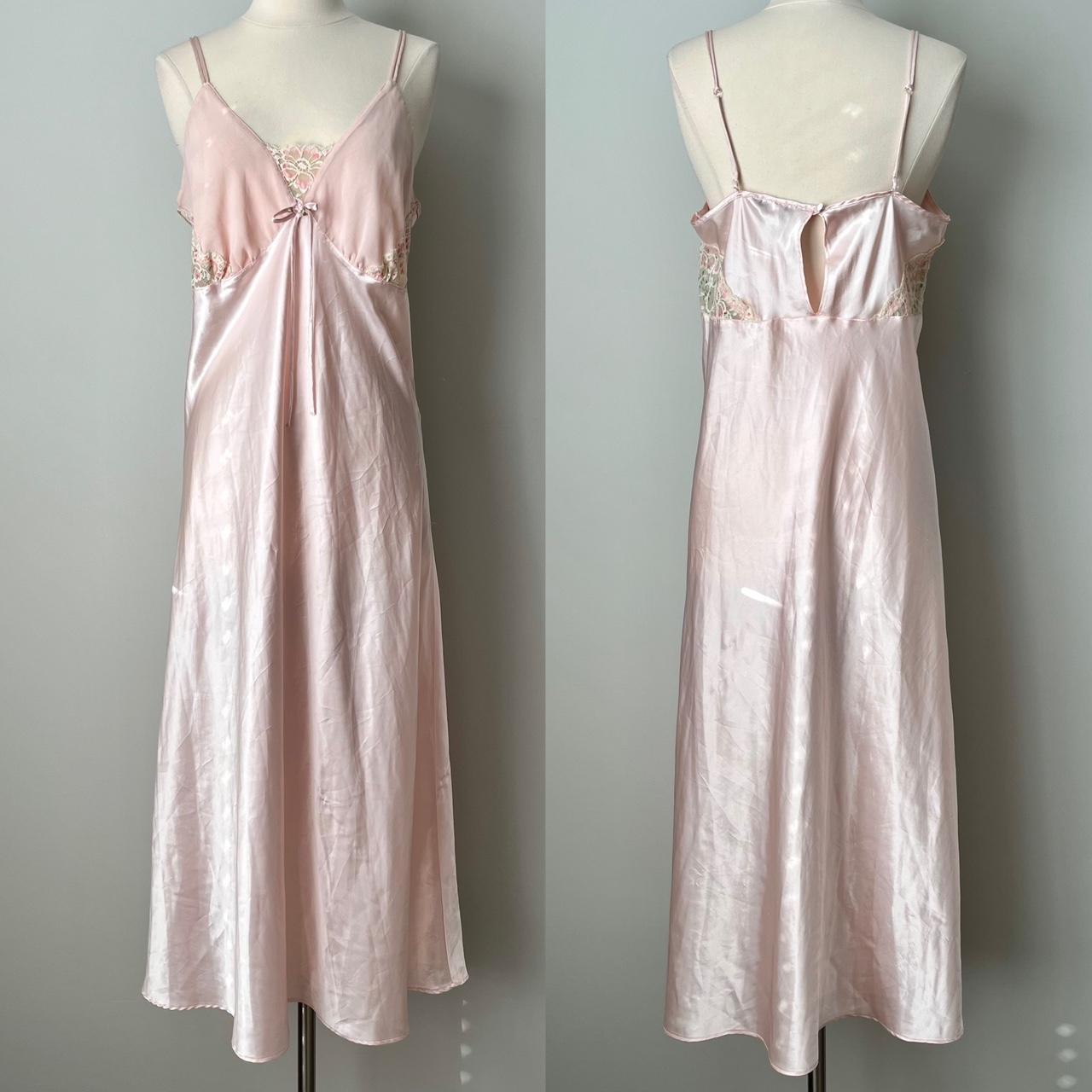 Delicates coquette satin maxi slip (fits XL)