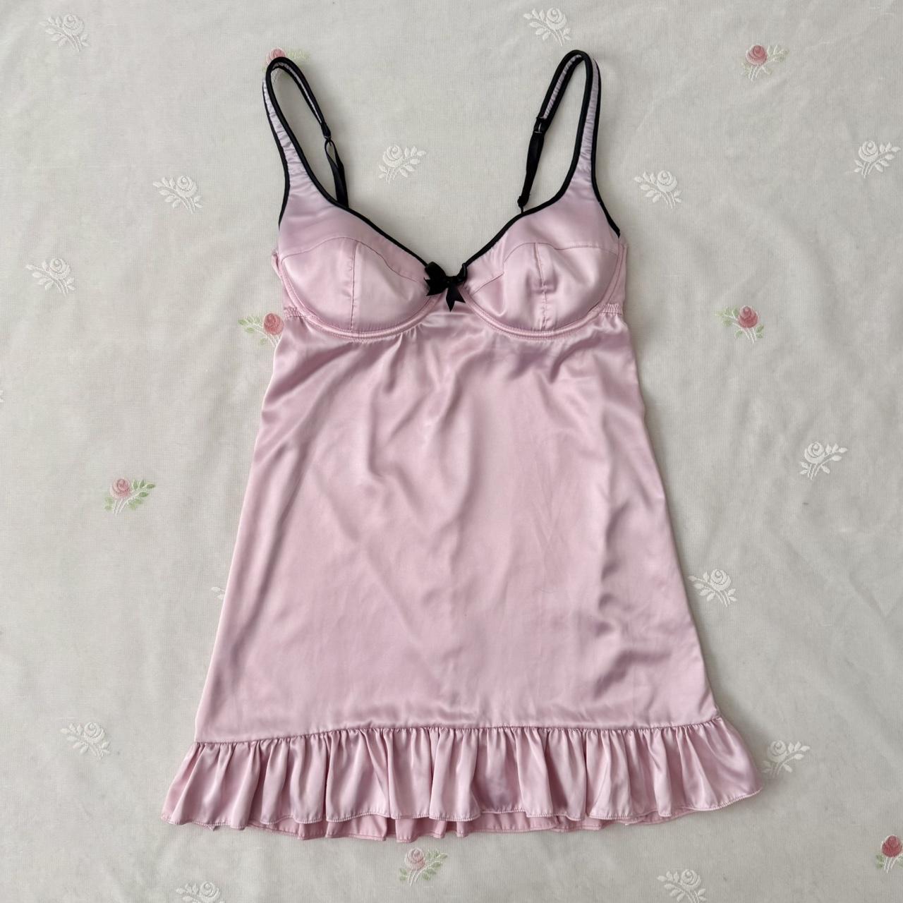 Victoria’s Secret pink satin slip dress (36C)