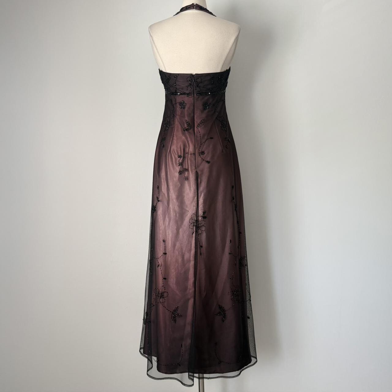Betsy & Adam halter beaded prom dress (6)
