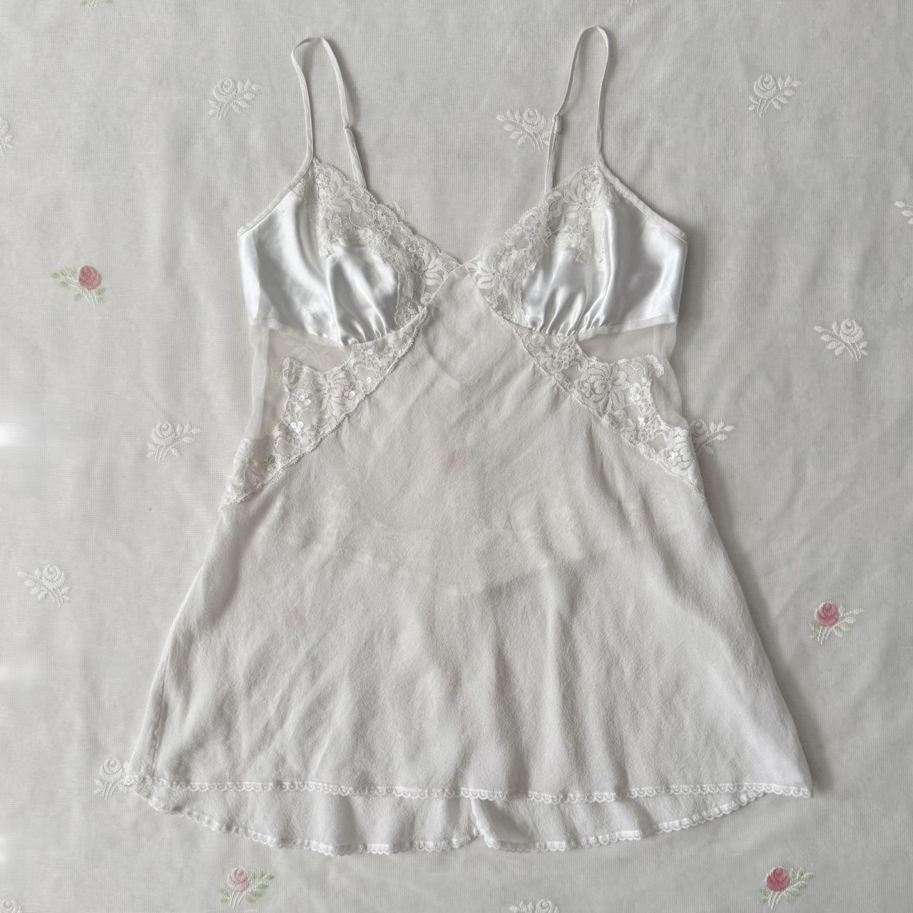 Victoria’s Secret white silk slip dress (M)