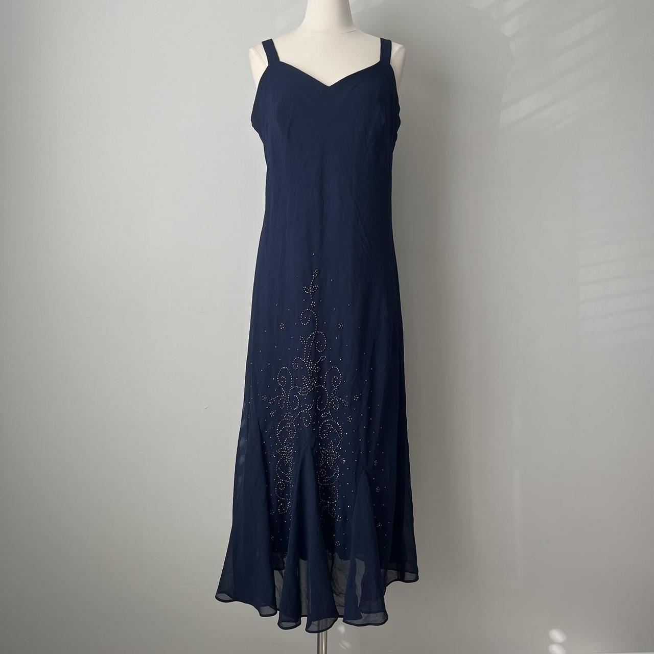 R&M Richard’s navy chiffon maxi dress (14)