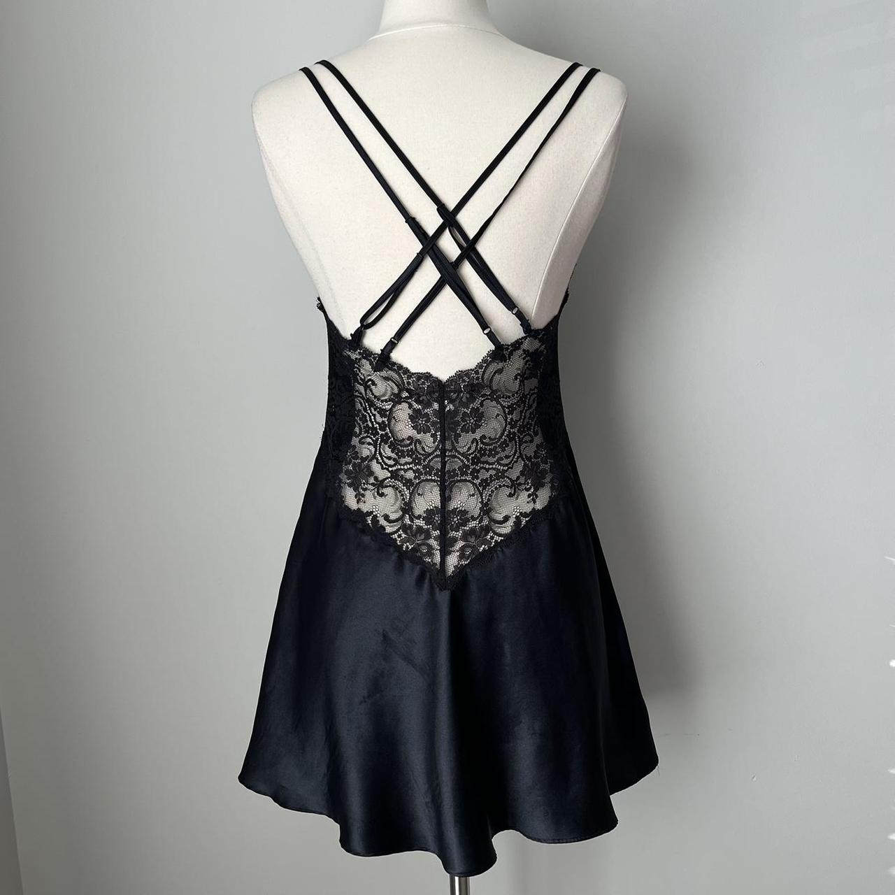 Victoria’s Secret black satin slip dress (S)
