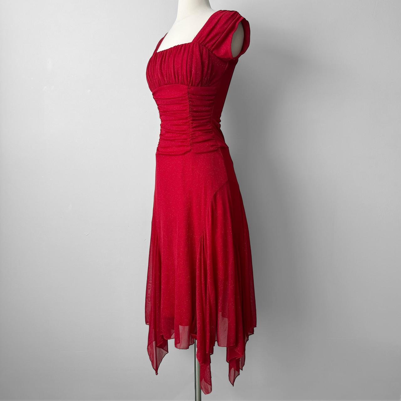 Mariposa sparkly ruched midi dress (S)