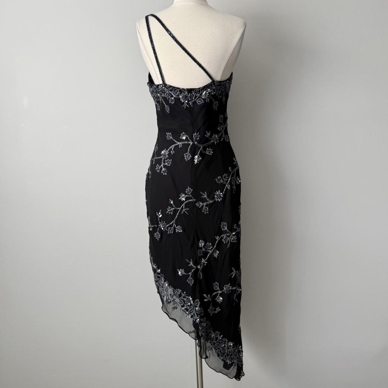 Scala silk beaded asymmetric dress (L)