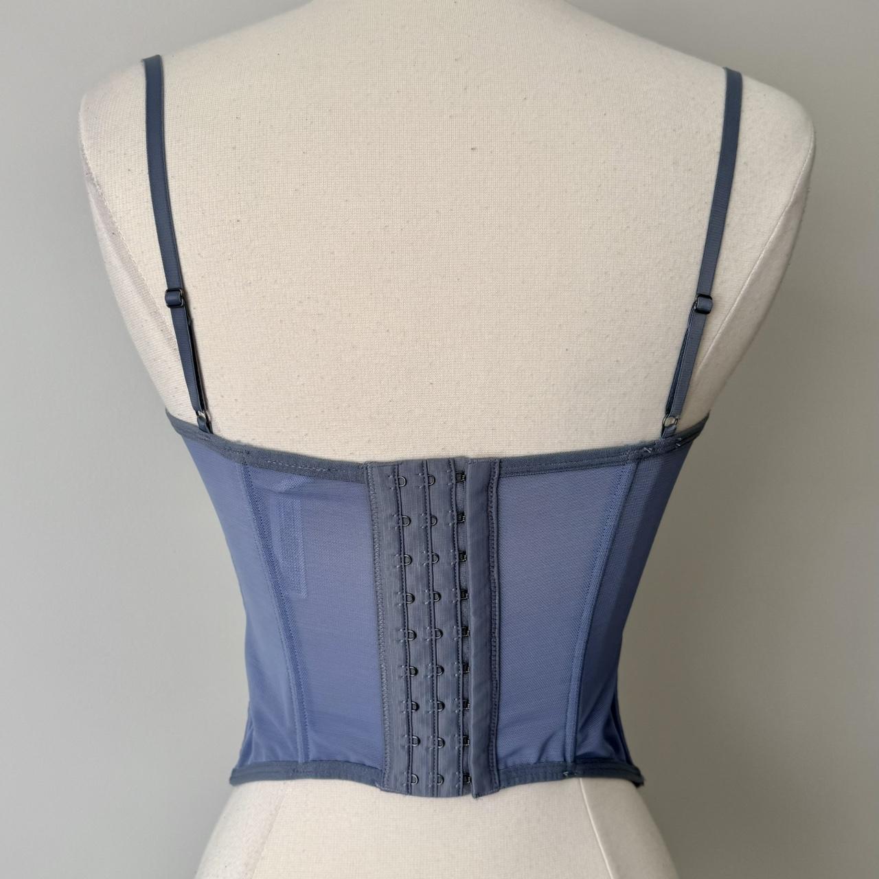 Out From Under blue bustier corset top (M)