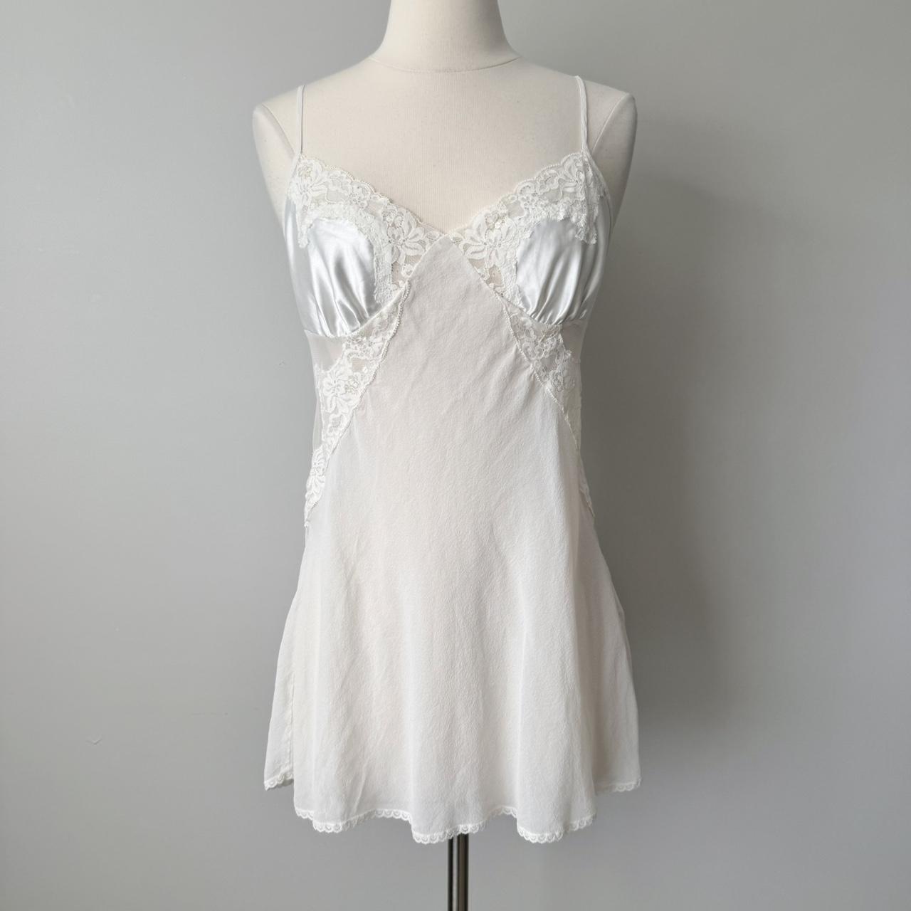 Victoria’s Secret white silk slip dress (M)