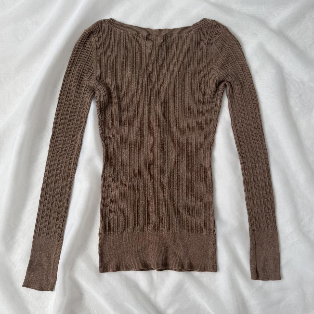 Aeropostale ribbed brown henley top (M)